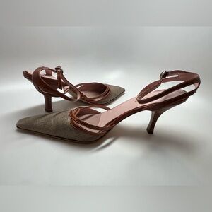 Anne Klein Tan and Brown Strappy Heels